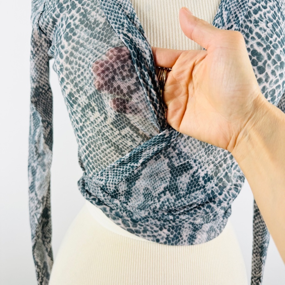 Only Hearts Python Snake Print Semi-Sheer Wrap Bl… - image 4